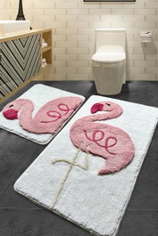 Mijölnir Juego de alfombras de baño Pink Flamingo